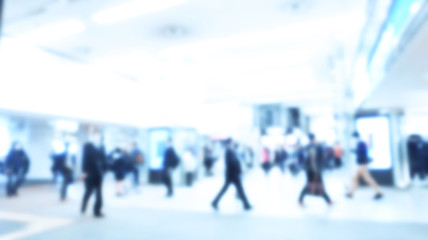 Blurred image of business people walking, Blur abstract backgrou