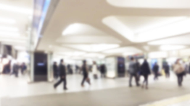 Blurred image of business people walking, Blur abstract backgrou