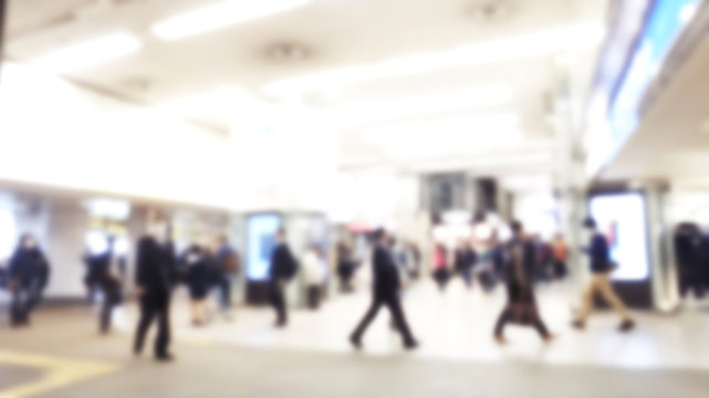 Blurred image of business people walking, Blur abstract backgrou