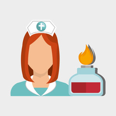 nurse woman tube lab chemistry vector illustration graphic