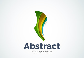 Abstract wave logo template, smooth motion concept