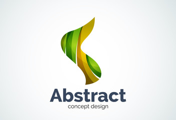 Abstract wave logo template, smooth motion concept