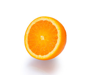 A half of orange isolated on a white background