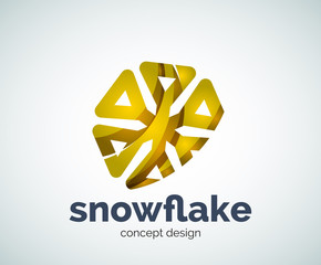 Vector Christmas snowflake logo template