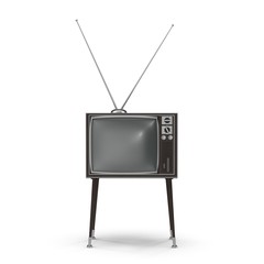 Old TV with legs on white 3D Illustration