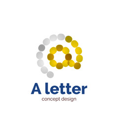 Vector modern minimalistic dotted letter concept logo