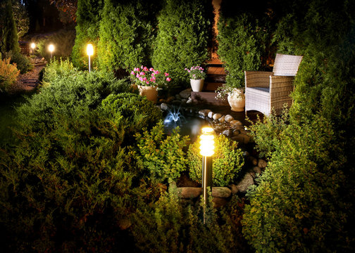 Illuminated Home Garden Fountain Patio