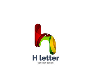 Abstract H geometric letter logo template