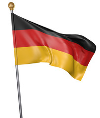 National flag for country of Germany isolated on white background, 3D rendering
