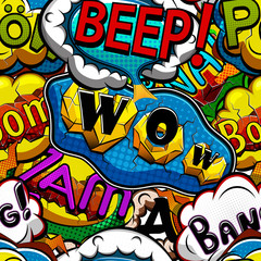 Multicolored comics speech bubbles seamless pattern
