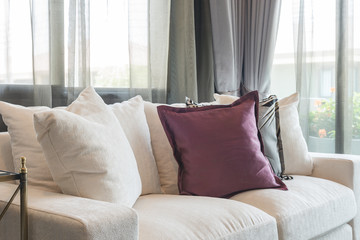 luxury living room design with white sofa