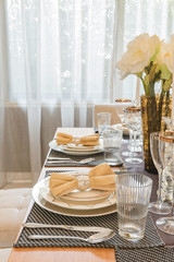 luxury dinning room design with table set