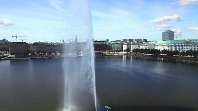 Hamburg Alster Lake Aerial View
