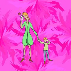 child and parent in the store