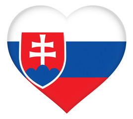 Illustration of the flag of Slovakia shaped like a heart