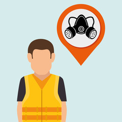 worker protection power plant vector illustration design