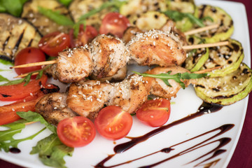 Grilled kebab pork meat