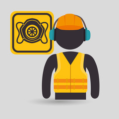 avatar worker protection tool vector illustration design