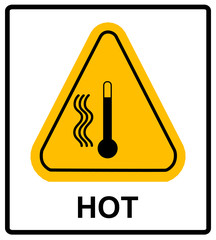 Vector high temperature warning sign