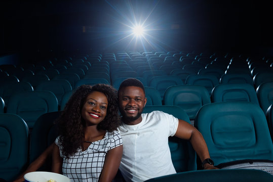 Young African Couple At The Cinema