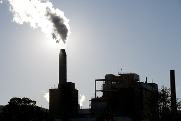 Smoke from Stack Silhouette