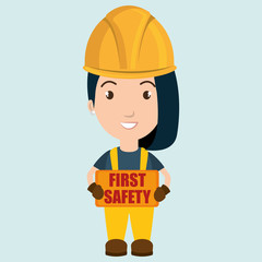first safety worker icon vector illustration design