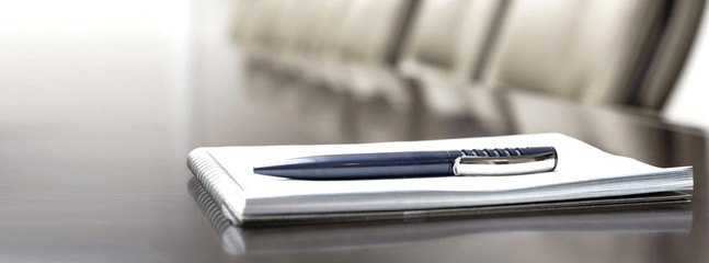 notepad on a table