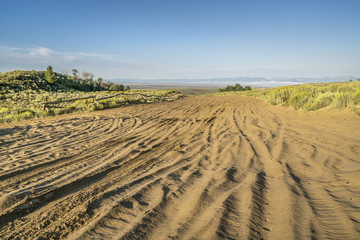 wide sandy road in Colorado