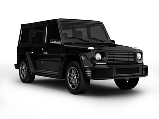 black suv on white background 3d