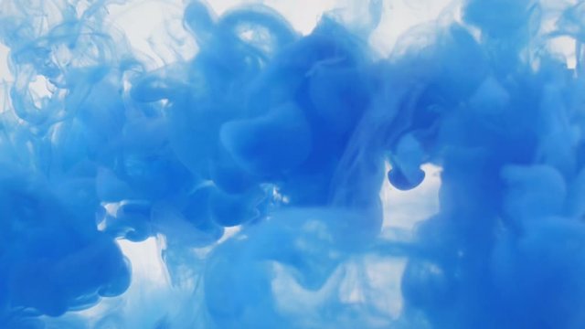Colourfull background abstraction. Red and blue Ink in water. HD.