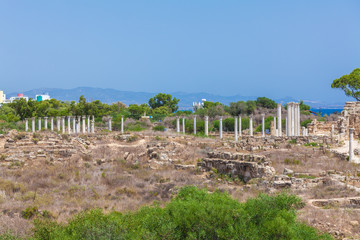 Fototapeta na wymiar Ruins of Salamis near Famagusta.