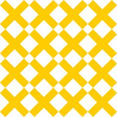 Tile yellow and white x cross vector pattern