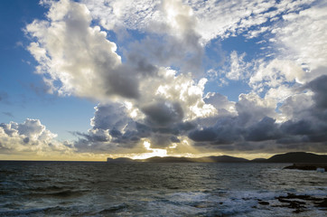Obraz premium Dramatic sunset in Alghero, Sardinia, Italy