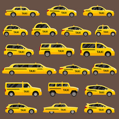 Taxi types vector set