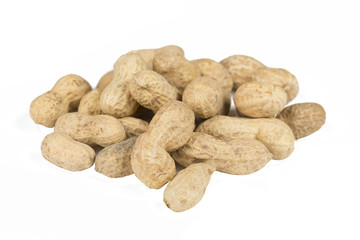 Bunch of Peanuts on white background