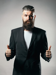 Bearded handsome man in jacket