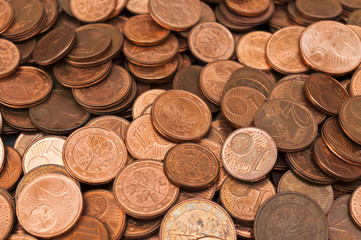 viele  Eurocentmünzen