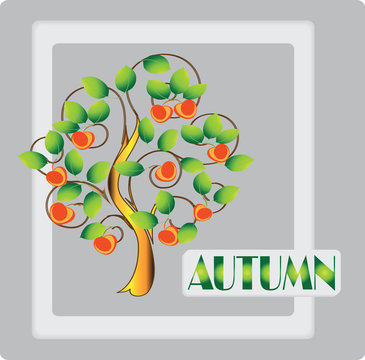 Autumn. Ripe apples.Design frames for your banner. Vector image