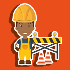 Obraz na płótnie Canvas worker warning security tool vector illustration design