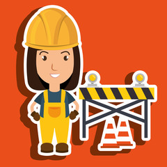 Fototapeta na wymiar worker warning security tool vector illustration design