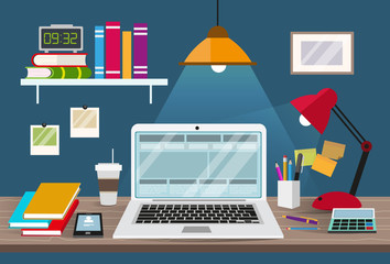 Work desk with laptop