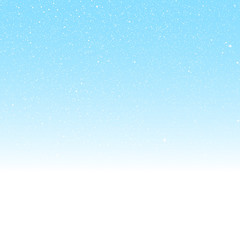 Vector white snow falling on blue background.