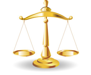 Scales of Justice symbolizing the measure of a cases support and opposition in a court of law. Scales of Justice vector. Illustration Scales of Justice.