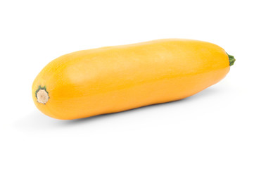 Yellow zucchini squash isolated on white background