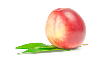 Nectarine fruit isolated on white background cutout