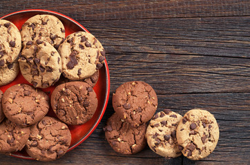 Cookies with chocolate and nuts