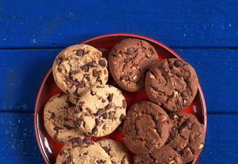 Cookies with chocolate and nuts
