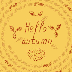 hello autumn leves sketch