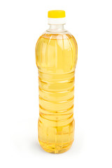 vegetable or sunflower oil in plastic bottle