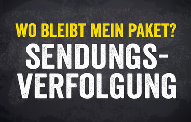 Kreidetafel Tafel Schild mit Sendungsverfolgung